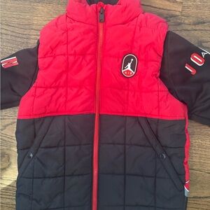Jordan Kids Red and Black Puffer Jacket